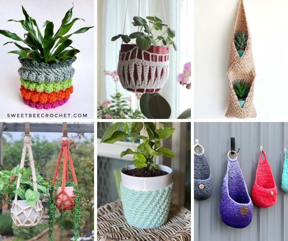 Free Crochet Plant Hanger Patterns And Pot Cozy Patterns